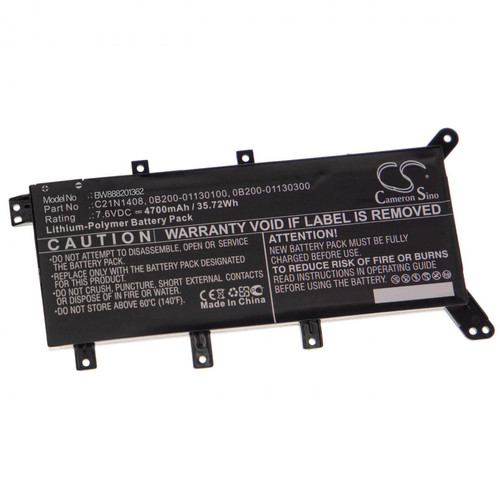 Vhbw - vhbw batterie compatible avec Asus F555LB-XO171H, F555LB-XO171T, F555LB-XO197H, F555LB-XO236H laptop (4700mAh, 7,6V, Li-Polymère, noir) Vhbw  - Batterie PC Portable