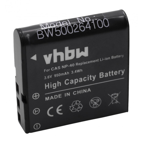 Vhbw - vhbw Batterie compatible avec Casio Exilim EX Serie Z1080, Z1200, Z200, Z25, Z30, Z300, Z40 appareil photo reflex (950mAh, 3,6V, Li-ion) Vhbw  - Batterie Photo & Video