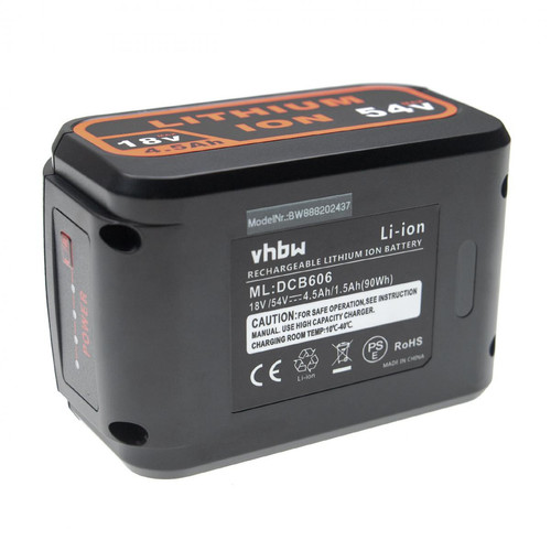 Vhbw - vhbw Batterie compatible avec DeWalt DCF883B, DCF883L2, DCF883M2, DCF885, DCF885B outil électrique (4500 mAh, Li-ion, 18 V / 54 V) Vhbw  - Outillage électroportatif