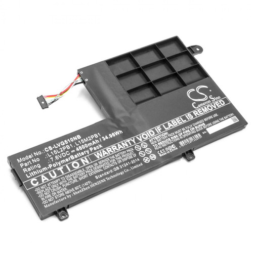 Vhbw - vhbw batterie compatible avec Lenovo Yoga 510-14IKB-80VB008NGE, 510-14ISK 80S700GLGE laptop (4600mAh, 7,6V, Li-Polymère, noir) Vhbw - Accessoire Ordinateur portable et Mac