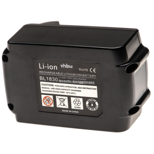 Vhbw - vhbw Batterie compatible avec Makita BVR450F, BVR450RFE, BVR450Z, BVR850, BVR850F, BVR850Z outil électrique (3000mAh Li-ion 18V) Vhbw  - Quincaillerie