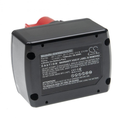 Vhbw - vhbw Batterie compatible avec Milwaukee 2451-20, 2451-22, 2452-20, 2452-22, 2453-20, 2453-22 outil électrique (7500mAh Li-ion 12 V) Vhbw  - Clouterie