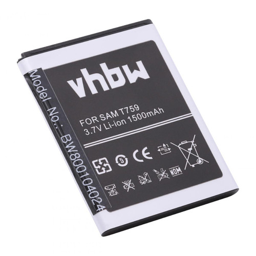 Vhbw - vhbw Batterie compatible avec Samsung Conquer 4G SPH-D600, Exhibit SGH-T759, Ancora téléphone portable (1500mAh, 3,7V, Li-ion) Vhbw  - Accessoire Smartphone