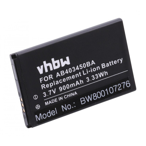 Vhbw - vhbw Batterie compatible avec Samsung Shark Slider téléphone portable (900mAh, 3,7V, Li-ion) Vhbw  - Batterie téléphone