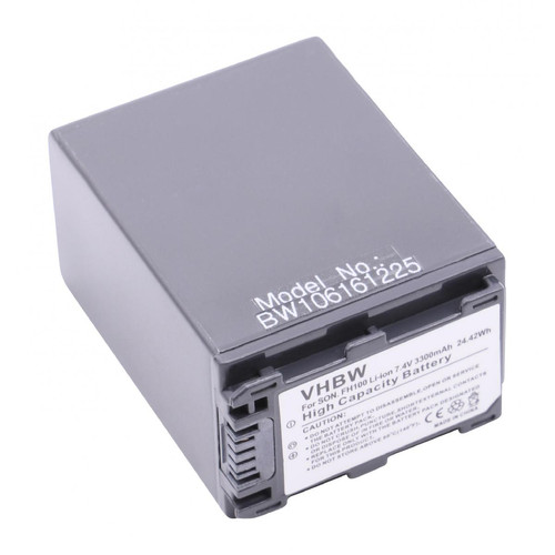 Vhbw - vhbw batterie compatible avec Sony HDR-XR105, HDR-XR105E, HDR-XR106, HDR-XR106E caméra vidéo (3300mAh, 7,4V, Li-ion) avec puce d'information Vhbw  - Accessoire Photo et Vidéo