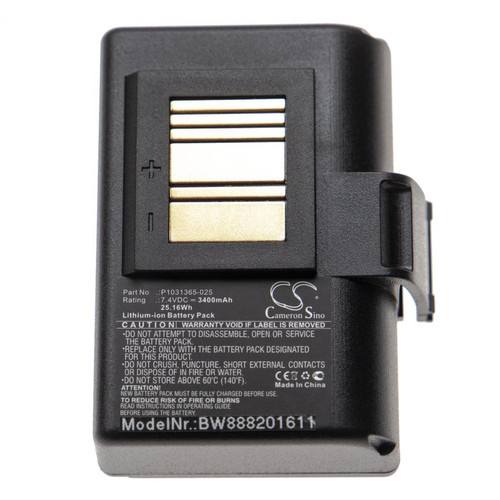 Vhbw - vhbw batterie compatible avec Zebra QLn320HC, ZQ500, ZQ510, ZQ520 imprimante photocopieur scanner imprimante à étiquette (3400mAh, 7,4V, Li-ion) - Imprimante Jet d'encre Pack reprise