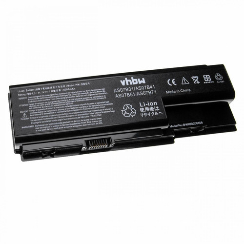 Vhbw - vhbw Batterie remplacement pour Acer AS07B32, AS07B41, AS07B42, AS07B51, AS07B52, AS07B71 pour ordinateur portable Notebook (5200mAh, 11,1V, Li-ion) Vhbw  - Batterie PC Portable