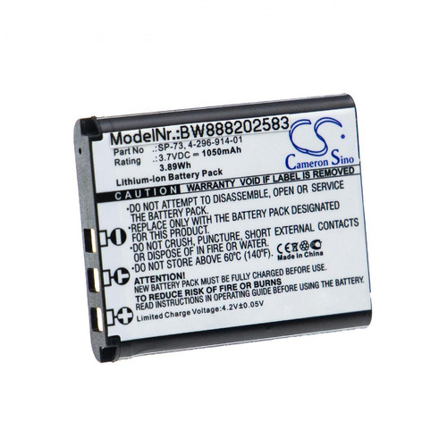 Batteries électroniques Vhbw vhbw Batterie remplacement pour Sony 4-296-914-01, SP73, SP-73 pour casque audio, écouteurs sans fil (1050mAh, 3,7V, Li-ion)