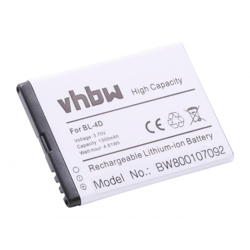 Vhbw - vhbw Batterie remplacement pour Texet TB-BL4D pour smartphone (1300mAh, 3,7V, Li-ion) Vhbw  - Accessoire Smartphone Vhbw