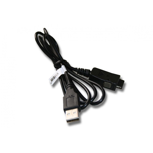Vhbw - vhbw Câble de données USB 2-en-1 avec charge compatible avec HP IPAQ H5555, H6300, H6310, H6315 appareil PDA, ordinateur de poche - 130cm, noir Vhbw  - Accessoires sport connecté