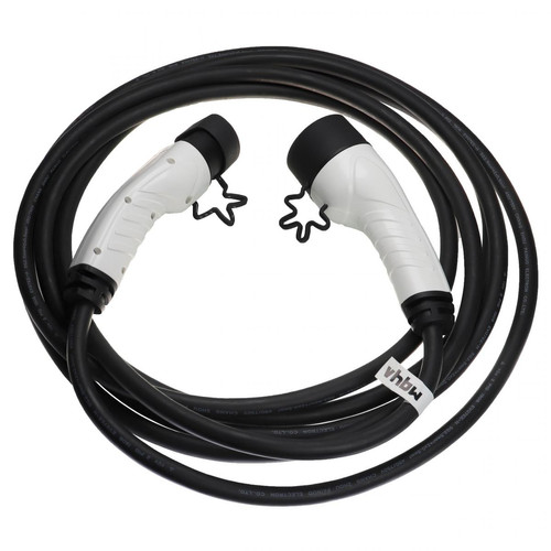 Câble antenne Vhbw vhbw Câble de recharge type 2 vers type 2 compatible avec Mitsubishi Eclipse Plug In Hybrid voiture électrique - 3 phases, 16 A, 11 kW, 7 m
