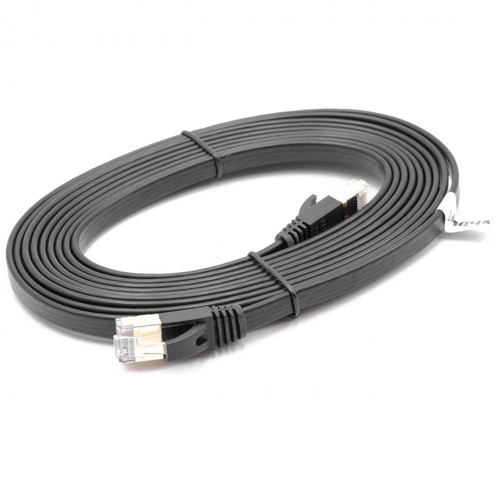 Vhbw - vhbw câble de réseau câble LAN Cat7 3m noir câble plat Vhbw  - Accessoires alimentation