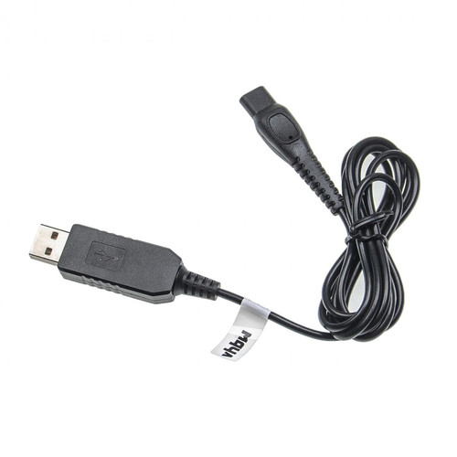 Vhbw - vhbw Câble USB de charge compatible avec Philips HQ7745, HQ7760, HQ7762, HQ7775, HQ7780, HQ7782, HQ7800 rasoir - Câble d'alimentation, 100 cm, noir Vhbw  - Accessoires Appareils Electriques