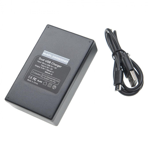 Vhbw - vhbw Chargeur de batterie double USB/micro-USB compatible avec Pentax D-Li50 appareil photo, DSLR, action-cam + câble micro-USB Vhbw  - Accessoire Photo et Vidéo