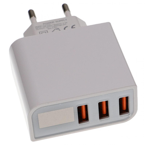 Vhbw vhbw Chargeur secteur USB universel multiprise pour smartphone, tablette et autres - Adaptateur 3 ports USB (max. 5 V), blanc