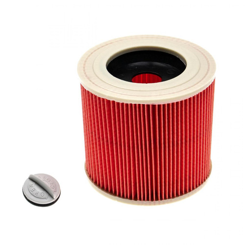 Vhbw - vhbw Filtre à cartouche compatible avec Kärcher WD3P Extension Kit, WD 3 Premium aspirateur à sec ou humide - Filtre plissé, rouge Vhbw  - Electroménager