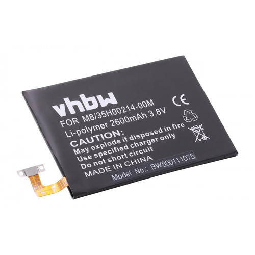 Vhbw - vhbw Li-Ion Batterie 2600mAh (3.8V) pour téléphone portable Smartphone HTC M8T, M8W, M8x comme B0P6B100, 35H00214-00M, 35H00214-01M. Vhbw  - Accessoire Smartphone