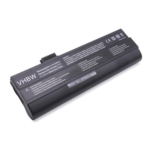 Vhbw - vhbw Li-Ion batterie 6600mAh (11.1V) noir pour ordinateur portable laptop notebook Uniwill 245, 245ii0, 245ti0, 255, 259 Vhbw  - Batterie PC Portable