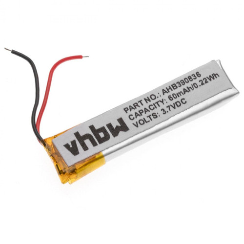 Vhbw - vhbw Li-Polymer Batterie 60mAh (3.7V) pour casque audio, écouteurs Jabra 100-55400000-02, 100-55400000-60, 100-55400001-02 comme AHB390836. Vhbw  - Batteries électroniques