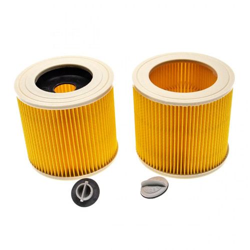 Vhbw - vhbw Lot de 2x filtres à cartouche compatible avec Kärcher WD 3, WD 3.200, WD 2500 M aspirateur à sec ou humide - Filtre plissé, jaune Vhbw  - Aspirateur 2500w