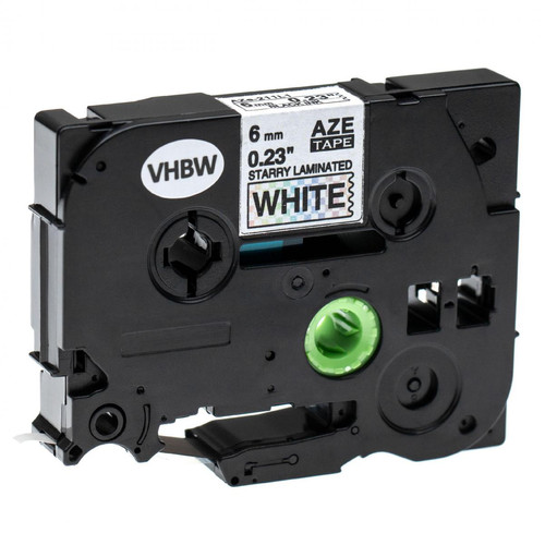 Vhbw - vhbw Ruban compatible avec Brother P-Touch 1000, 1010, 1080, 1090, 1200, 1200P imprimante d'étiquettes 6mm Noir sur Blanc (paillettes) Vhbw  - Cartouche d'encre Vhbw