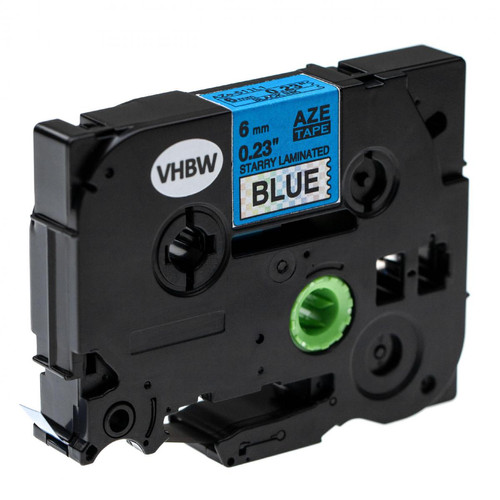 Vhbw - vhbw Ruban compatible avec Brother P-Touch 1000, 1010, 1080, 1090, 1200, 1200P imprimante d'étiquettes 6mm Noir sur Bleu (paillettes) Vhbw  - Cartouche d'encre