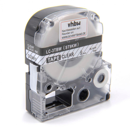 Vhbw - vhbw Ruban remplacement pour Epson LC-3TBW pour imprimante d'étiquettes 9mm Noir sur Transparent Vhbw  - Cartouche d'encre Vhbw