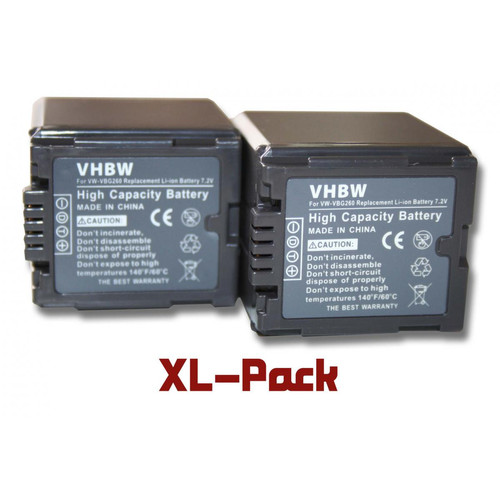 Vhbw - vhbw set de 2 batteries 2000mAh pour caméscope Panasonic SDR-H50, H80, H90, H250, H280, VDR-D50, D160, D220, D310, NV-GS320, GS330 Vhbw  - Accessoire Photo et Vidéo