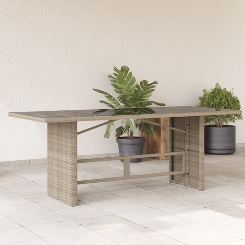 Vidaxl - vidaXL Table de jardin dessus en verre gris clair 190x80x74 cm Vidaxl  - Jardin