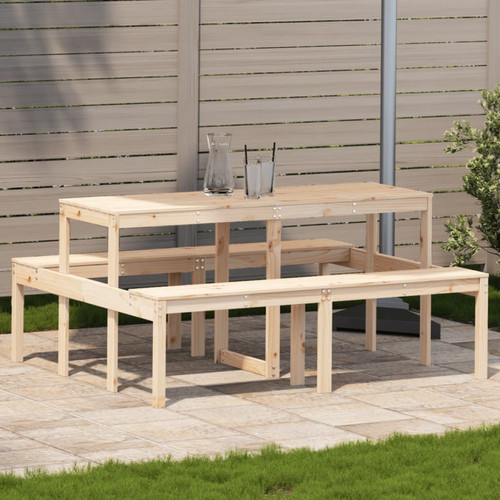 Vidaxl - vidaXL Table de pique-nique 160x134x75 cm bois massif de pin Vidaxl  - Tables de jardin