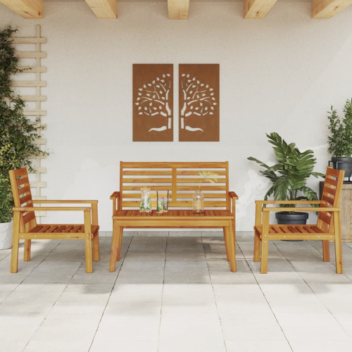 Vidaxl - vidaXL Salon de jardin 4 pcs bois d'acacia solide Vidaxl - Ensembles canapés et fauteuils