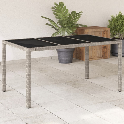 Vidaxl - vidaXL Table de jardin dessus en verre gris clair résine tressée Vidaxl  - Tables de jardin