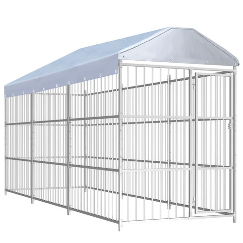 Clôture pour chien Vidaxl vidaXL Chenil d'extérieur avec toit pour chiens 450 x 150 x 200 cm