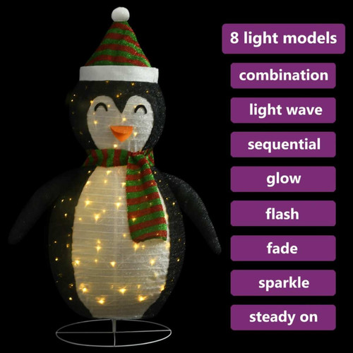 Vidaxl vidaXL Décoration de Noël pingouin à LED Tissu de luxe 60 cm