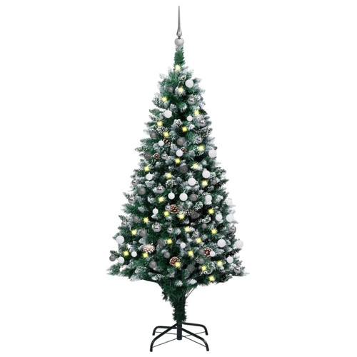Vidaxl - vidaXL Arbre de Noël artificiel pré-éclairé/boules pommes de pin 180cm Vidaxl  - Sapin de Noël Vert / multicolore