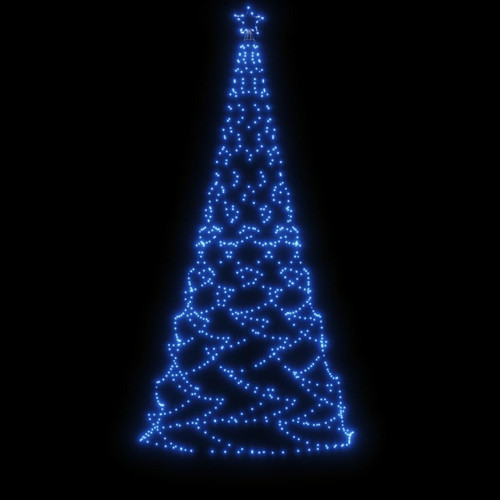 Vidaxl vidaXL Arbre de Noël avec poteau en métal 500 LED bleues 3 m