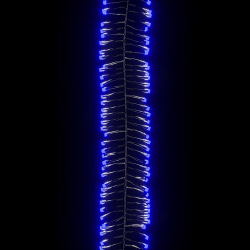 Sapin de Noël vidaXL Guirlande lumineuse à LED groupées 400 LED Bleu 7,4 m PVC