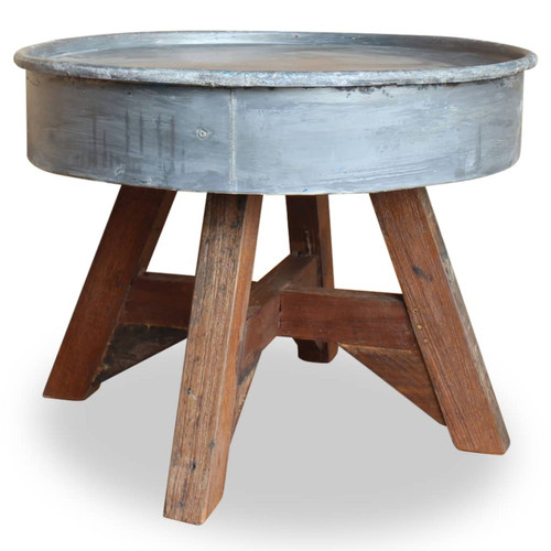 Vidaxl - vidaXL Table basse Bois de récupération massif 60 x 45 cm Argenté Vidaxl  - Tables à manger En metal