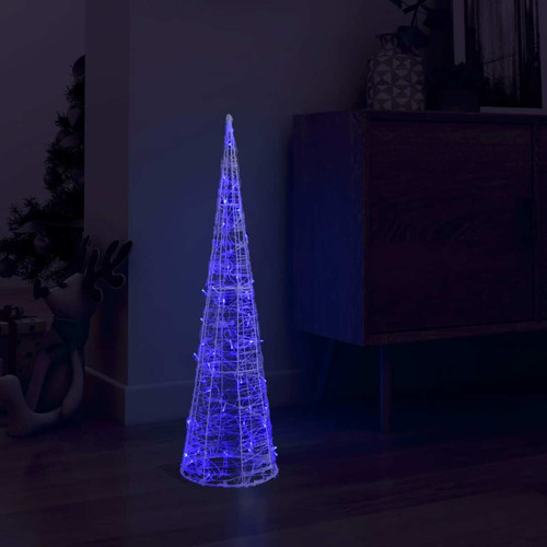 Vidaxl - vidaXL Cône lumineux décoratif pyramide à LED Acrylique Bleu 90 cm Vidaxl  - Sapin Lumineux Sapin de Noël