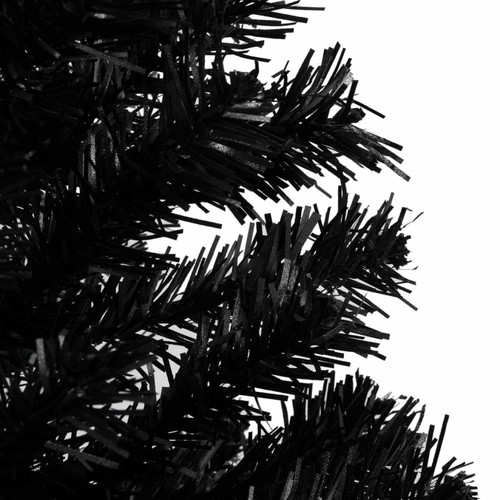 Sapin de Noël vidaXL Arbre de Noël artificiel pré-éclairé et boules noir 150 cm PVC