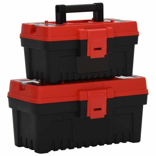 Vidaxl - vidaXL Ensemble de boîtes à outils 2 pcs Noir et rouge Polypropylène Vidaxl  - Matériaux & Accessoires de chantier