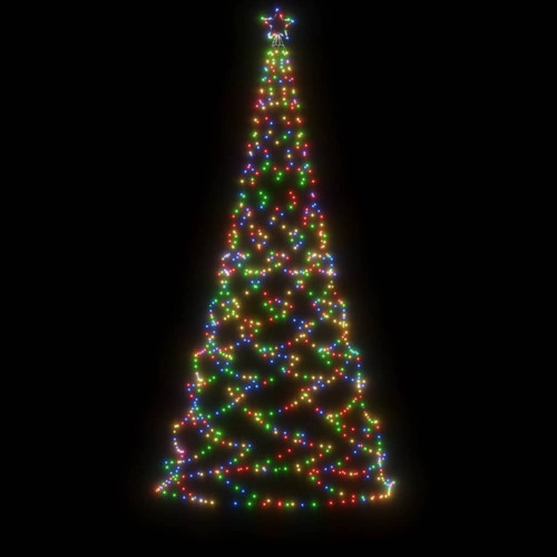 Vidaxl vidaXL Arbre de Noël avec poteau en métal 500 LED colorées 3 m