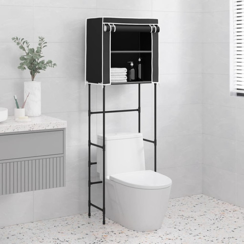 Vidaxl - vidaXL Support de rangement 2 niveaux sur toilette Noir 56x30x170 cm Vidaxl - Meuble rangement jouet Maison