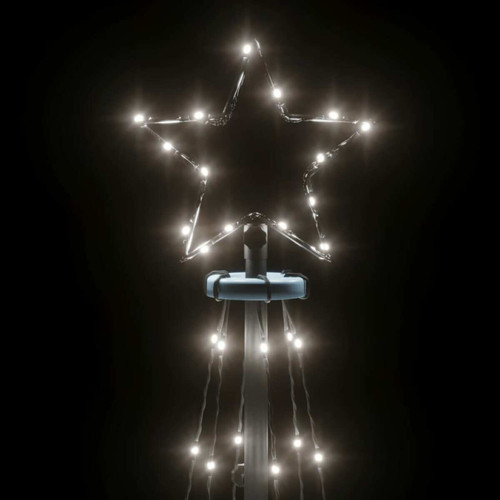 Sapin de Noël vidaXL Arbre de Noël cône 108 LED Blanc froid 70x180 cm