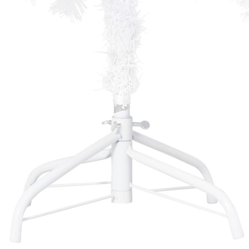 Sapin de Noël vidaXL Arbre de Noël artificiel pré-éclairé et boules blanc 150 cm PVC