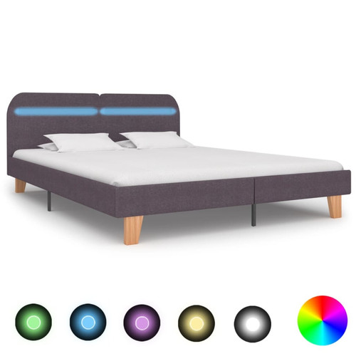 Vidaxl - vidaXL Cadre de lit avec LED Taupe Tissu 180 x 200 cm Vidaxl  - Lit enfant