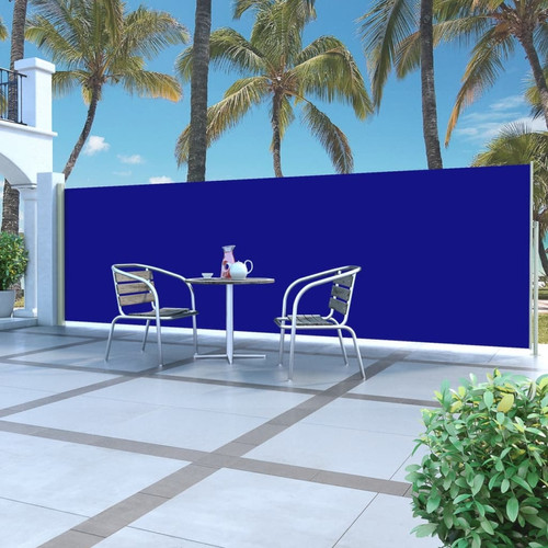 Vidaxl - vidaXL Auvent latéral rétractable de patio 160x500 cm Bleu Vidaxl  - Marchand Vidaxl