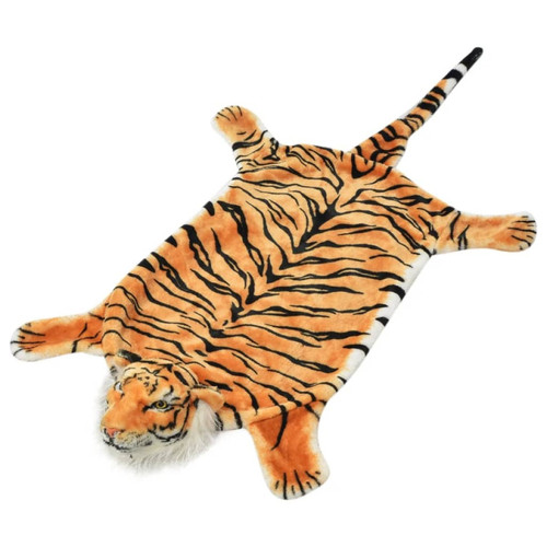 Vidaxl - vidaXL Tapis en peluche en forme de tigre 144 cm Marron Vidaxl  - Maison Marron noir