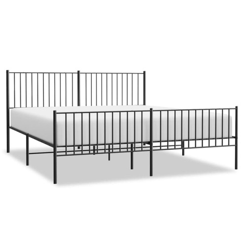 Vidaxl - vidaXL Cadre de lit métal avec tête de lit/pied de lit noir 180x200 cm Vidaxl - Cadres de lit Noir