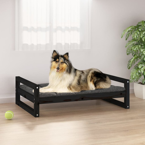 Vidaxl - vidaXL Lit pour chien Noir 95,5x65,5x28 cm Bois de pin solide Vidaxl  - Corbeille pour chien